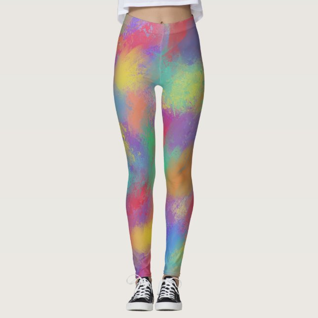 Spring Colors Painted Splash Leggings (Front)