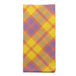 Spring Colors Plaid Pattern Dinner Napkins