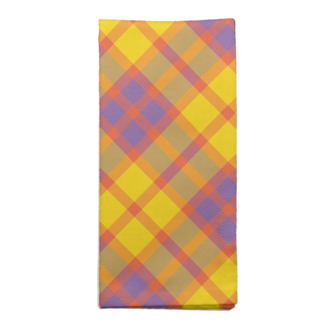 Spring Colors Plaid Pattern Dinner Napkins (Folded)