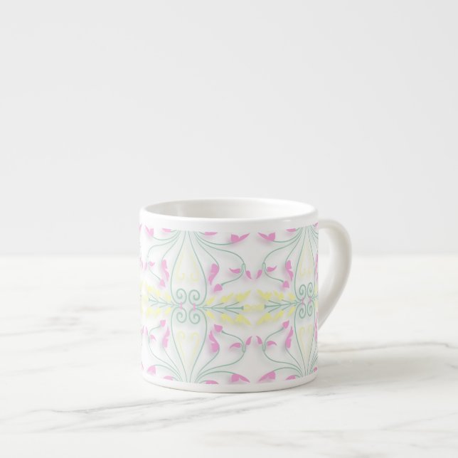 Spring Colors Swirls and Scrolls Espresso Cup (Front Right)