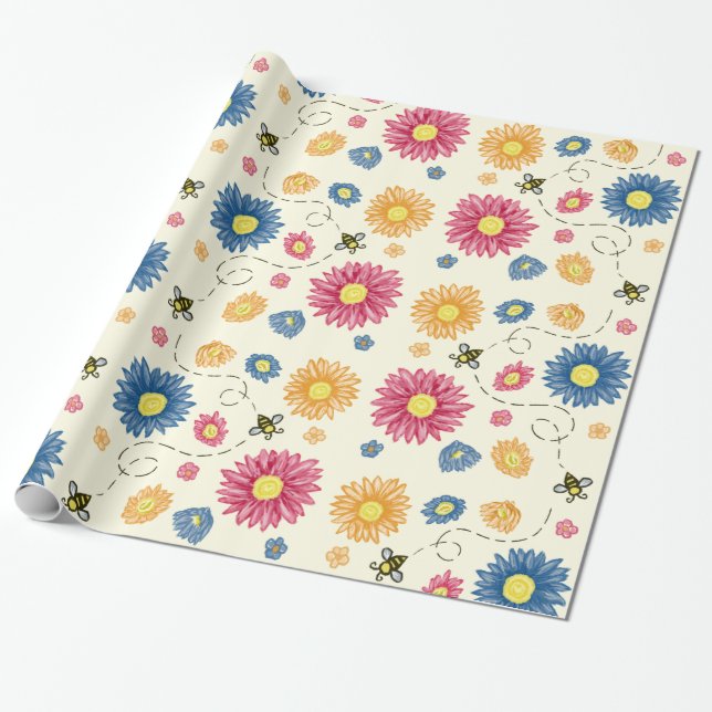 Spring Colors Wrapping Paper (Unrolled)