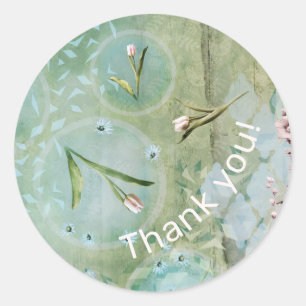 Spring Comes with Tulips personalized Classic Roun Classic Round Sticker