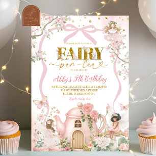 Spring Coquette Enchanted Fairy Tea Party Birthday Invitation
