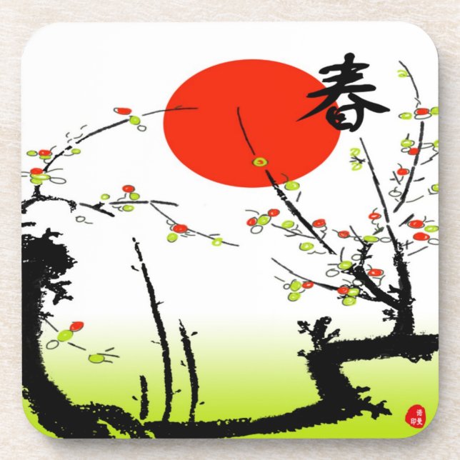 Spring Cork Coaster (Front)
