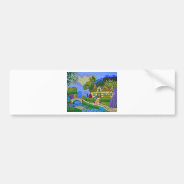 Spring Cottage Bumper Sticker (Front)