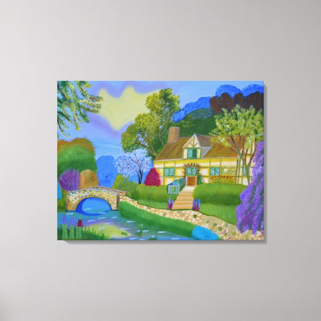 spring cottage canvas print (Front)