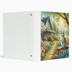 Spring cottage/garden & cat 3 ring binder