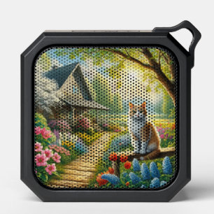 Spring cottage/garden & cat bluetooth speaker