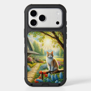 Spring cottage/garden & cat iPhone 17 pro max case