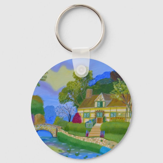 Spring Cottage Keychain (Front)