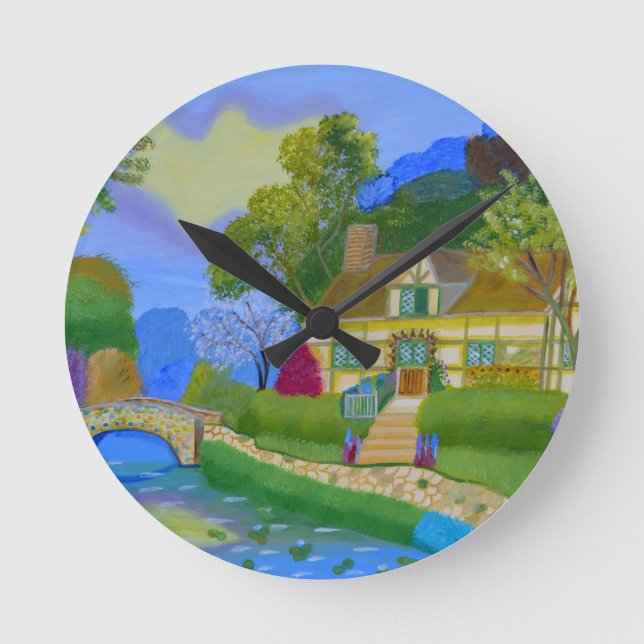 Spring Cottage Round Clock (Front)