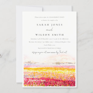 Spring Countryside Floral Landscape Engagement Invitation