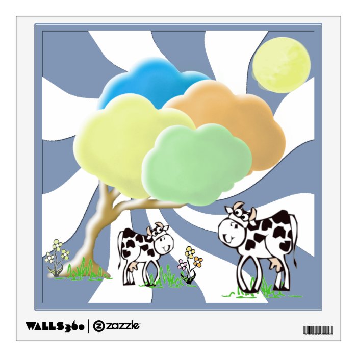 Spring Cow and Calf Wall Decal