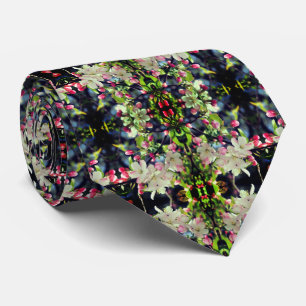 Spring Crabapple Blossoms Abstract Pattern Neck Tie