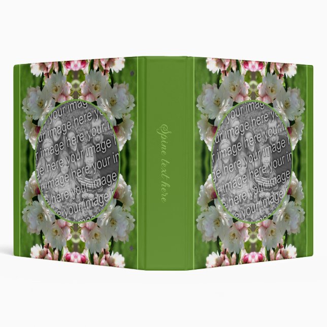 Spring Crabapple Blossoms Frame Add Your Photo 3 Ring Binder (Background)