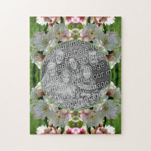 Spring Crabapple Blossoms Frame Add Your Photo Jigsaw Puzzle