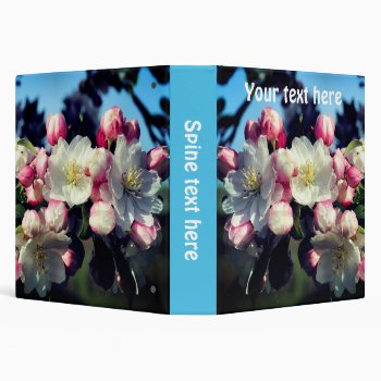 Spring Crabapple Flower Blossoms Personalized 3 Ring Binder by SmilinEyesTreasures at Zazzle
