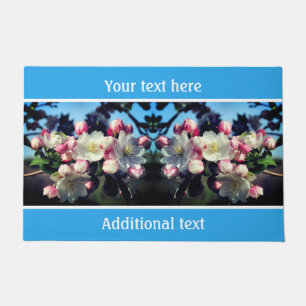Spring Crabapple Flower Blossoms Personalized Doormat