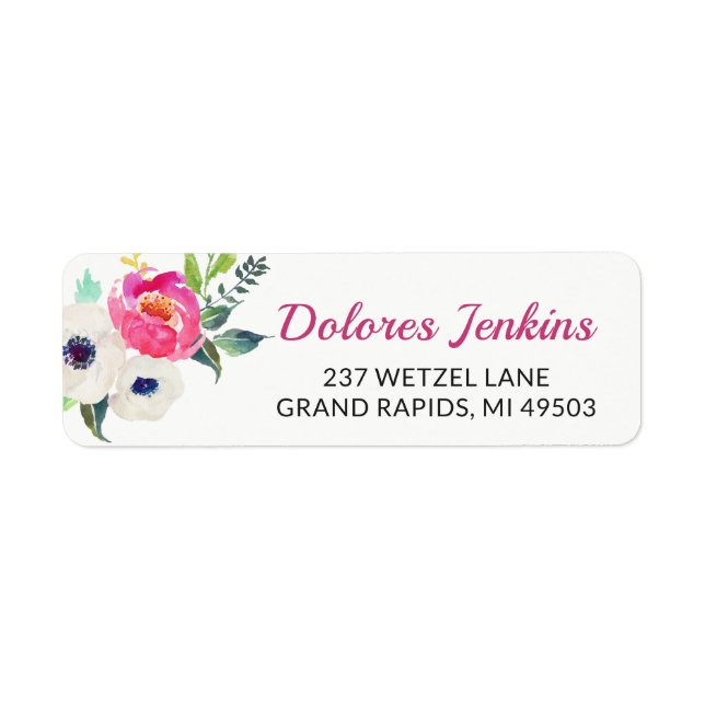 Spring Cream Purple Watercolor Botanic Garden Label (Front)