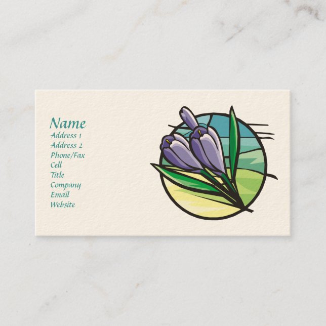 Spring Crocus Business Cards (Front)