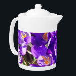 SPRING CROCUS TEAPOT<br><div class="desc">A photographic design of beautiful spring crocuses.</div>
