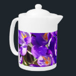 SPRING CROCUS TEAPOT<br><div class="desc">A photographic design of beautiful spring crocuses.</div>