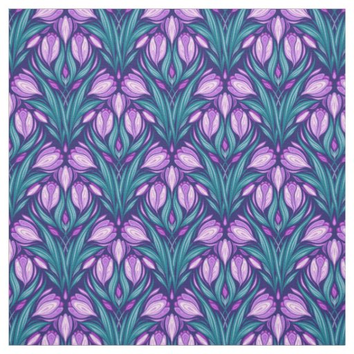 Spring crocuses fabric
