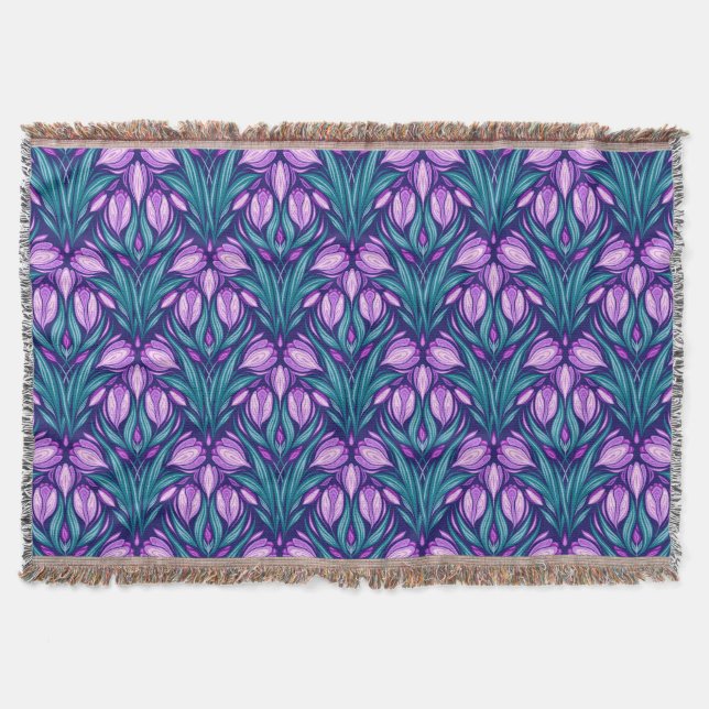 Spring crocuses throw blanket (Front)
