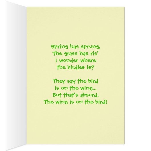 Spring Crocuses with verse notelet / card (Inside (Right))