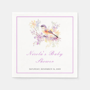 Spring Cute Bird Baby Shower Napkins