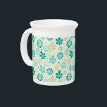 Spring Cute Teal Blue Abstract Flowers Pattern Drink Pitcher<br><div class="desc">Spring Cute Teal Blue Abstract Flowers Pattern for you. You can add your monograms,  text,  name or photos onto this design by clicking the Customize it button. Enjoy it and Have fun!</div>