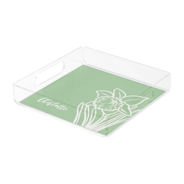 Spring Daffodil  Acrylic Tray (Angled)