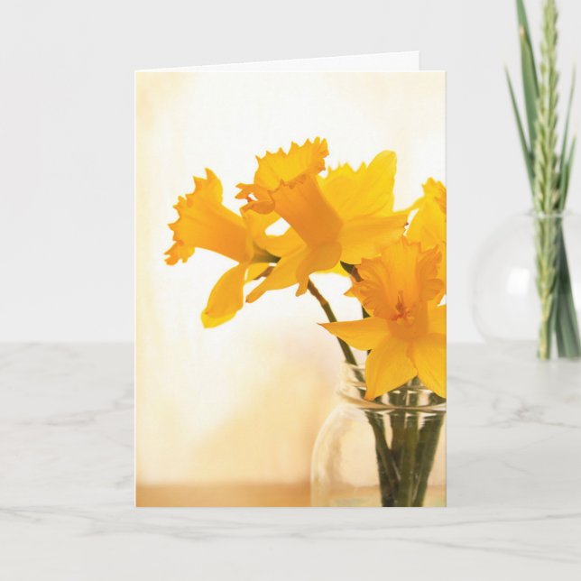 Spring Daffodil Birthday Card (Front)
