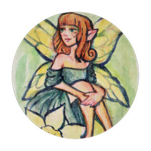 Spring Daffodil Fairy Cutting Board
