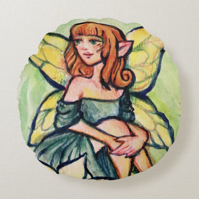 Spring Daffodil Fairy                              Round Pillow (Front)