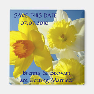 Spring Daffodil Flowers Save this Date magnet