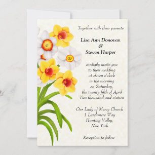 Spring Daffodil Flowers Wedding Invitation