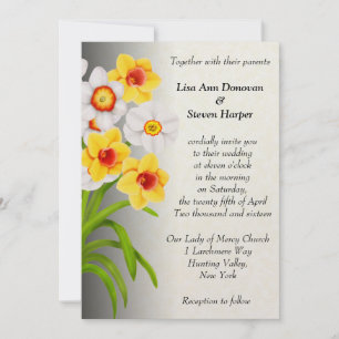 Spring Daffodil Flowers Wedding Invitation