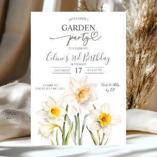 Spring Daffodil Garden Birthday Party Invitation