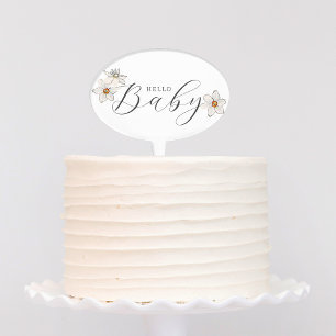 Spring Daffodil Hello Baby  Cake Topper