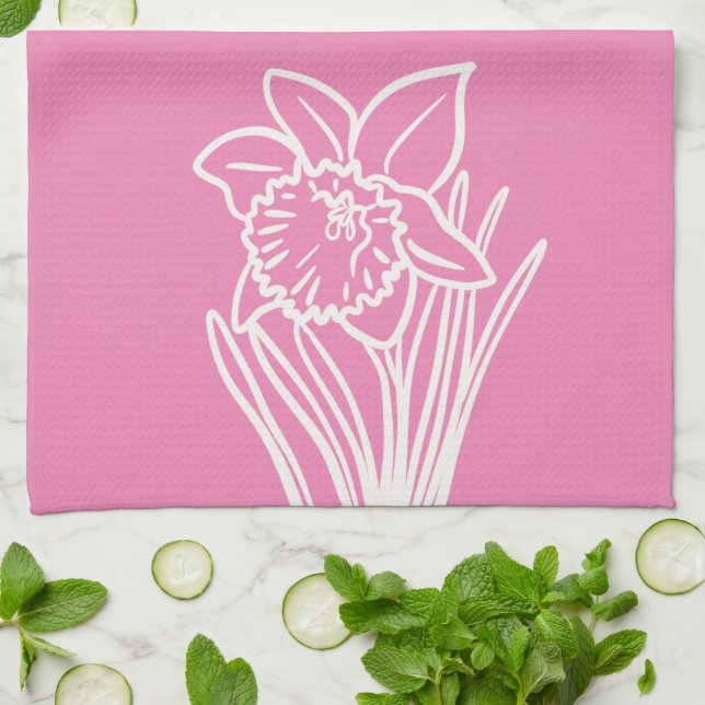 Spring Daffodil  Kitchen Towel (Folded)