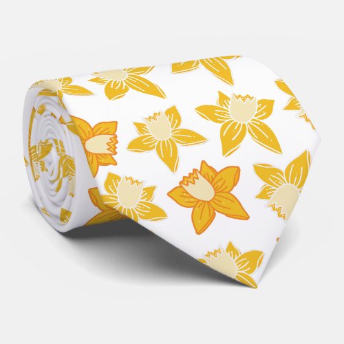 Spring Daffodil pattern Neck Tie