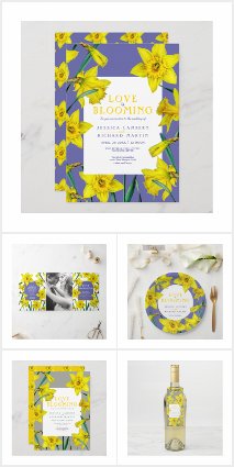 Spring daffodil watercolor art weddings and events