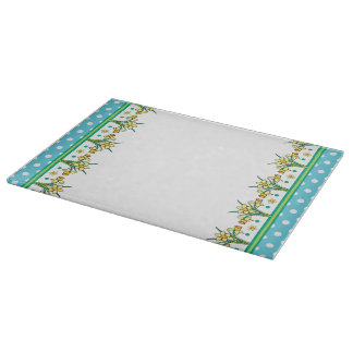 Spring Daffodils and Polka Border Cutting Board