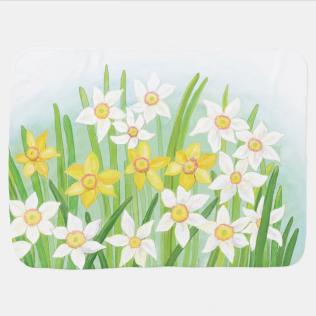 Spring Daffodils   Baby Blanket (Horizontal)