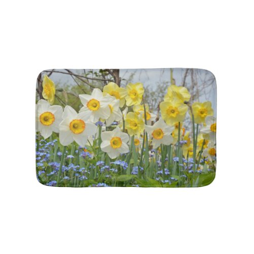 Spring daffodils bathroom mat