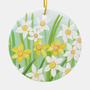 Spring Daffodils Ceramic Ornament