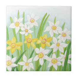 Spring Daffodils Ceramic Tile