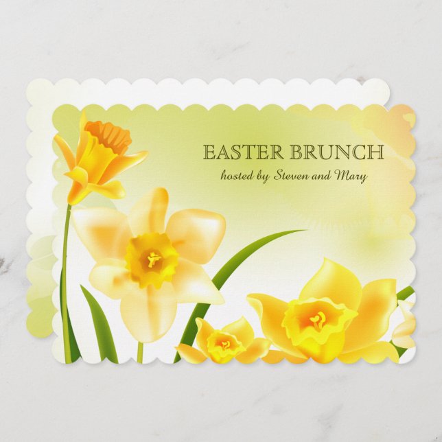 Spring Daffodils Custom Easter Brunch Invitation (Front/Back)