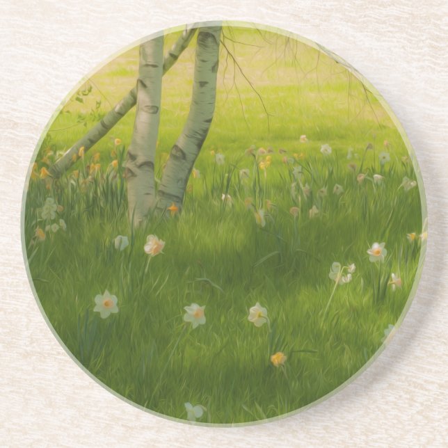 Spring Daffodils Drink Coaster (Front)